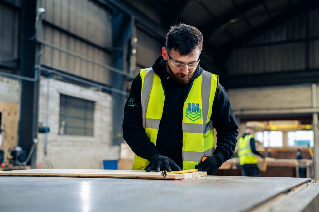 Preparing bespoke timber components used to protect industrial equipment